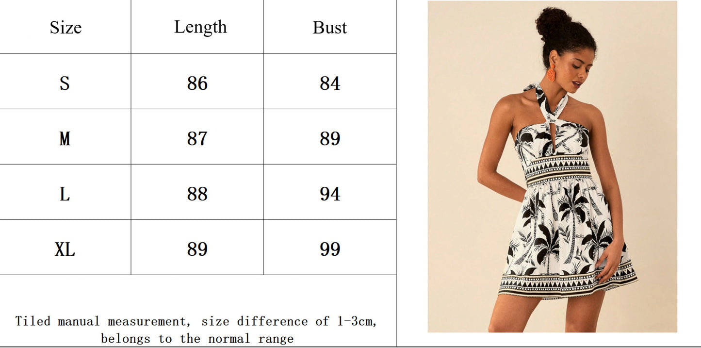 Troposa - Floral Halter Dress - Vacation Ready