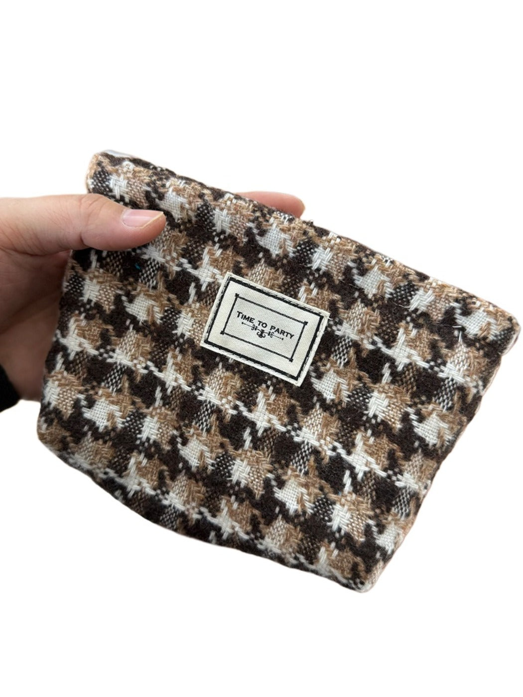 Cosbai - Classic Plaid Small Storage Clutch Bag