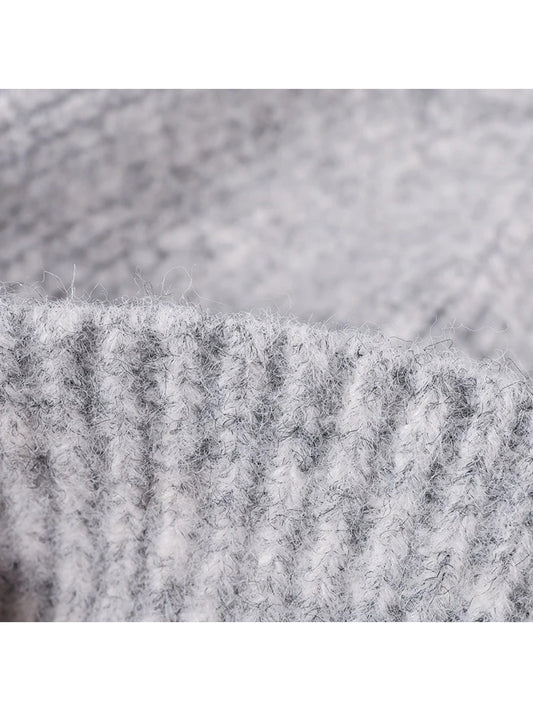 Haila - Fuzzy Ribbed Wide Cuff Knit Beanie