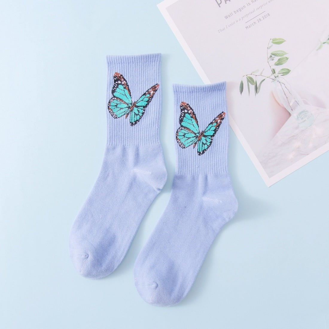 Rufia - Butterfly Print Colorful Socks