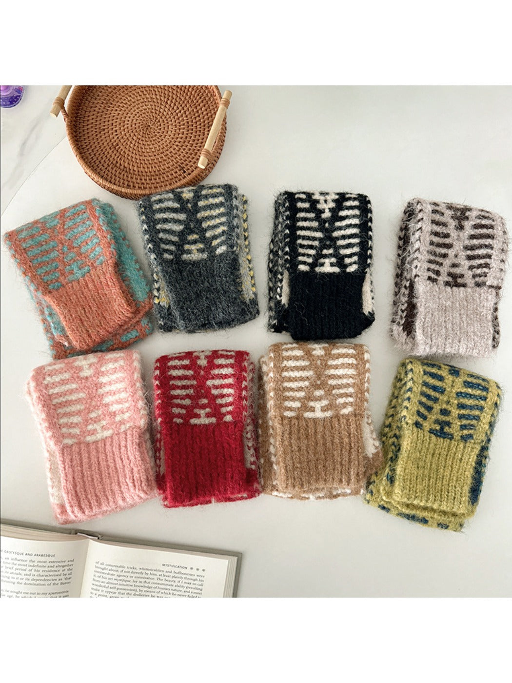 Scarvii - Two-Tone Knitted Scarf with Slip-Through Design