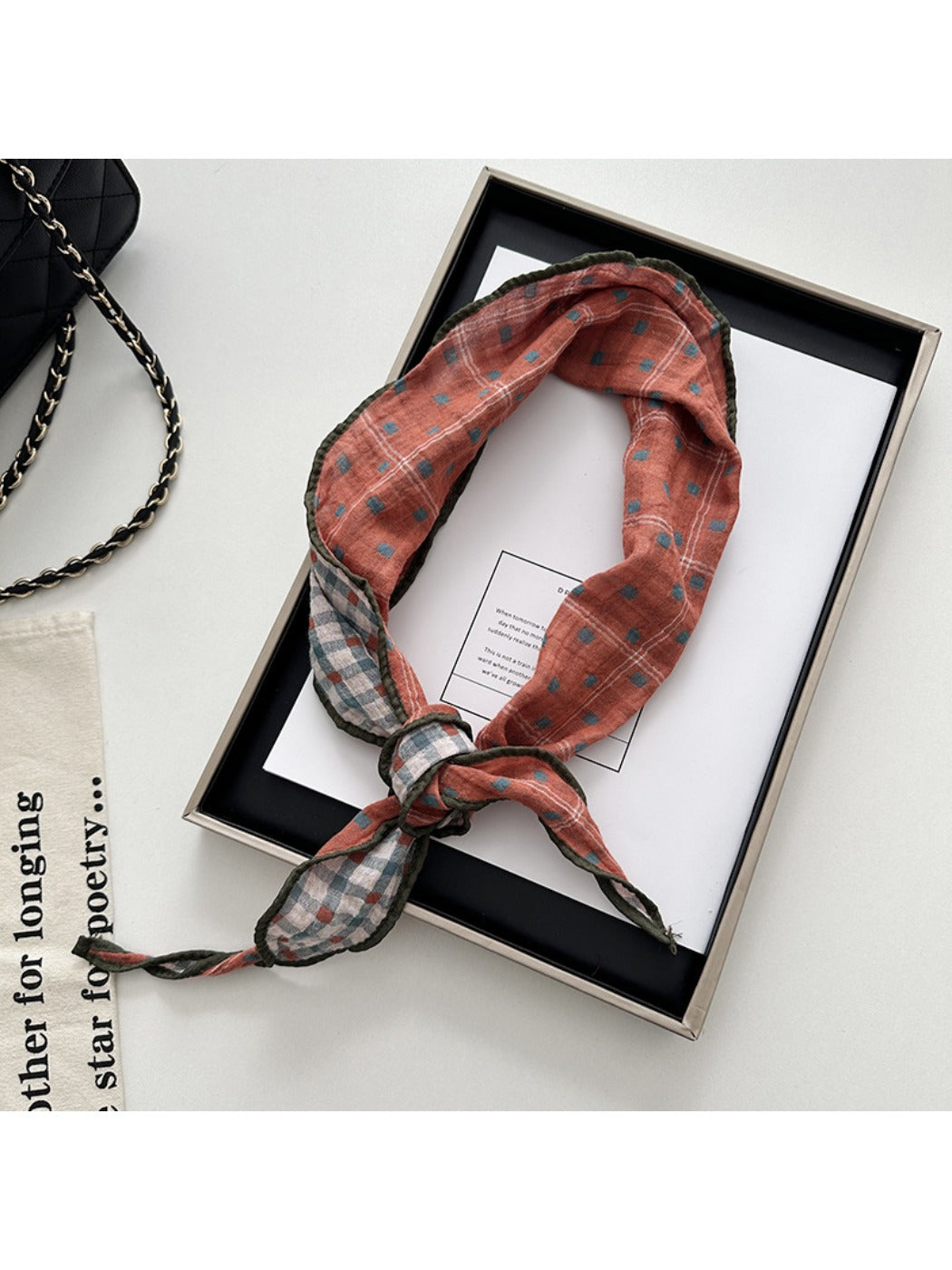 Scarvii - Plaid Diamond Pattern Scarf Headband