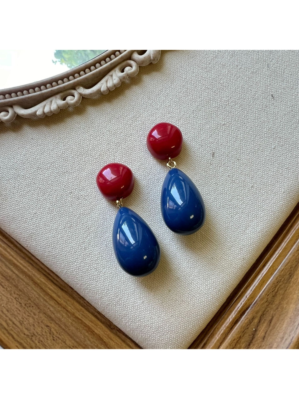 Earwish - Color Block Teardrop Drop Earrings