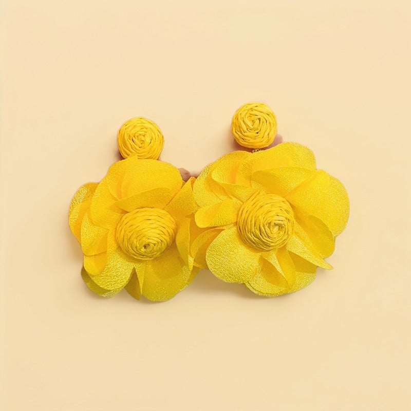 Summer Floral Fabric Earrings