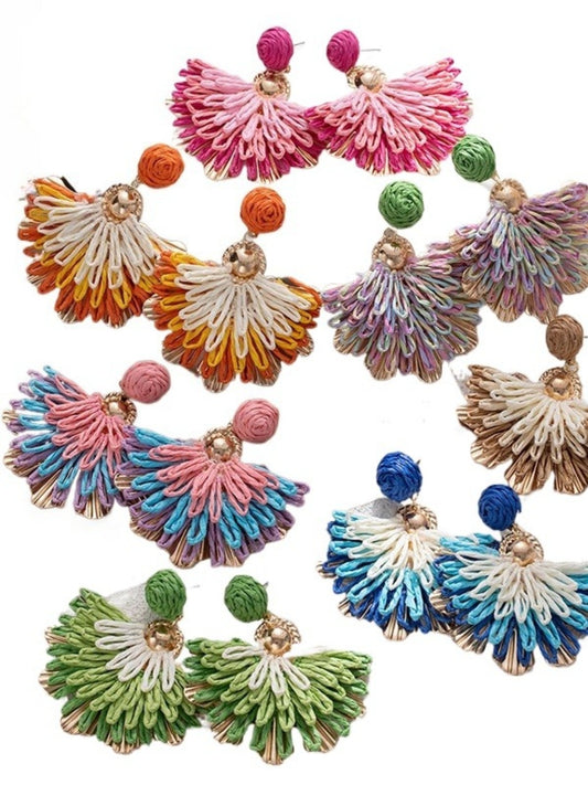 Earwish - Boho Woven Flower Earrings