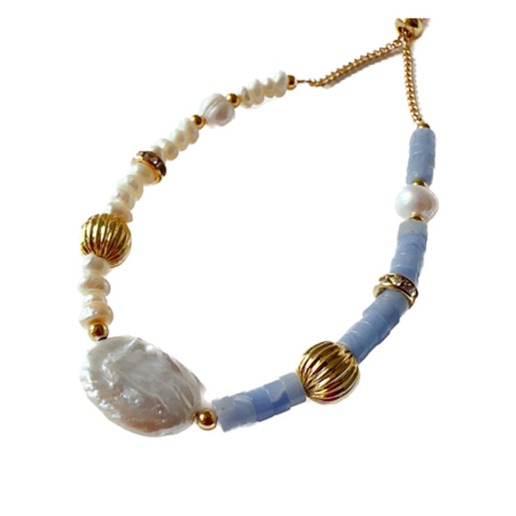 Bauai - Purple Beaded Pearl Bracelet - Bohemian Simplicity