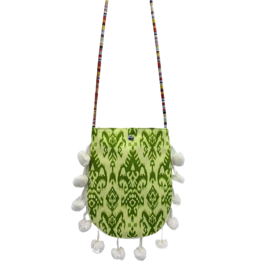 Cosbai - Retro Atlas-Pattern Knit Shoulder Bag - Vintage & Practical