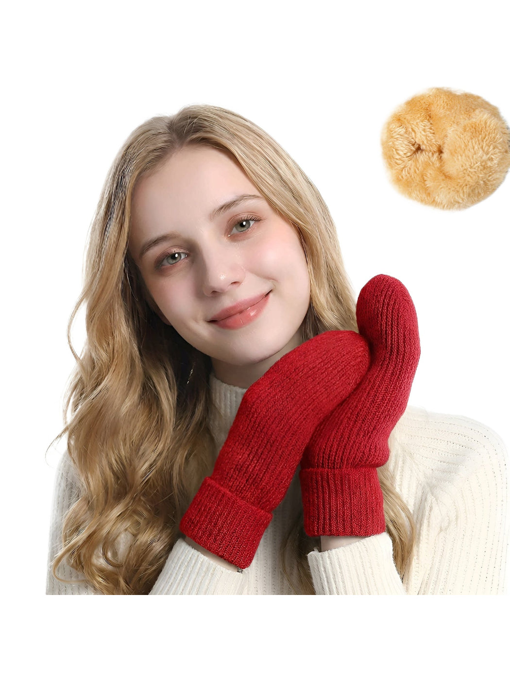 Gloving - Plush Lined Knit Winter Mittens