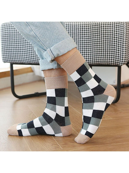 Rufia - Checked Pattern Everyday Crew Socks