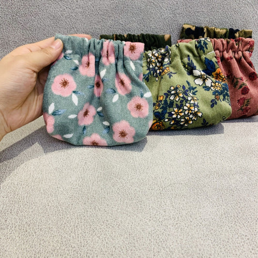 Cosbai - Vintage Corduroy Printed Portable Coin Purse