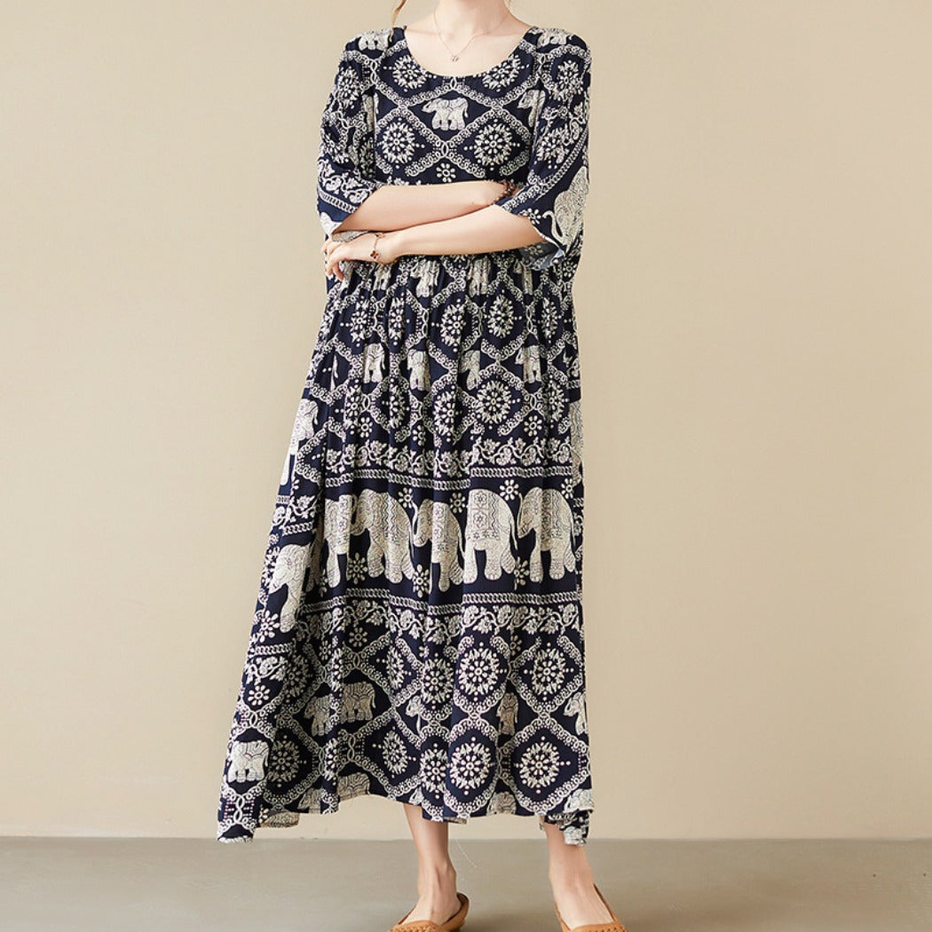 Troposa - Plus Size Boho Dress with Pockets