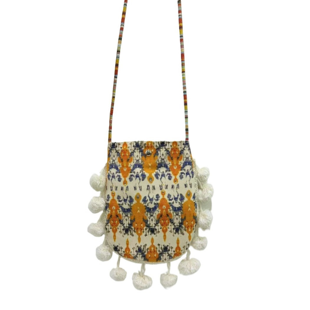Cosbai - Retro Atlas-Pattern Knit Shoulder Bag - Vintage & Practical