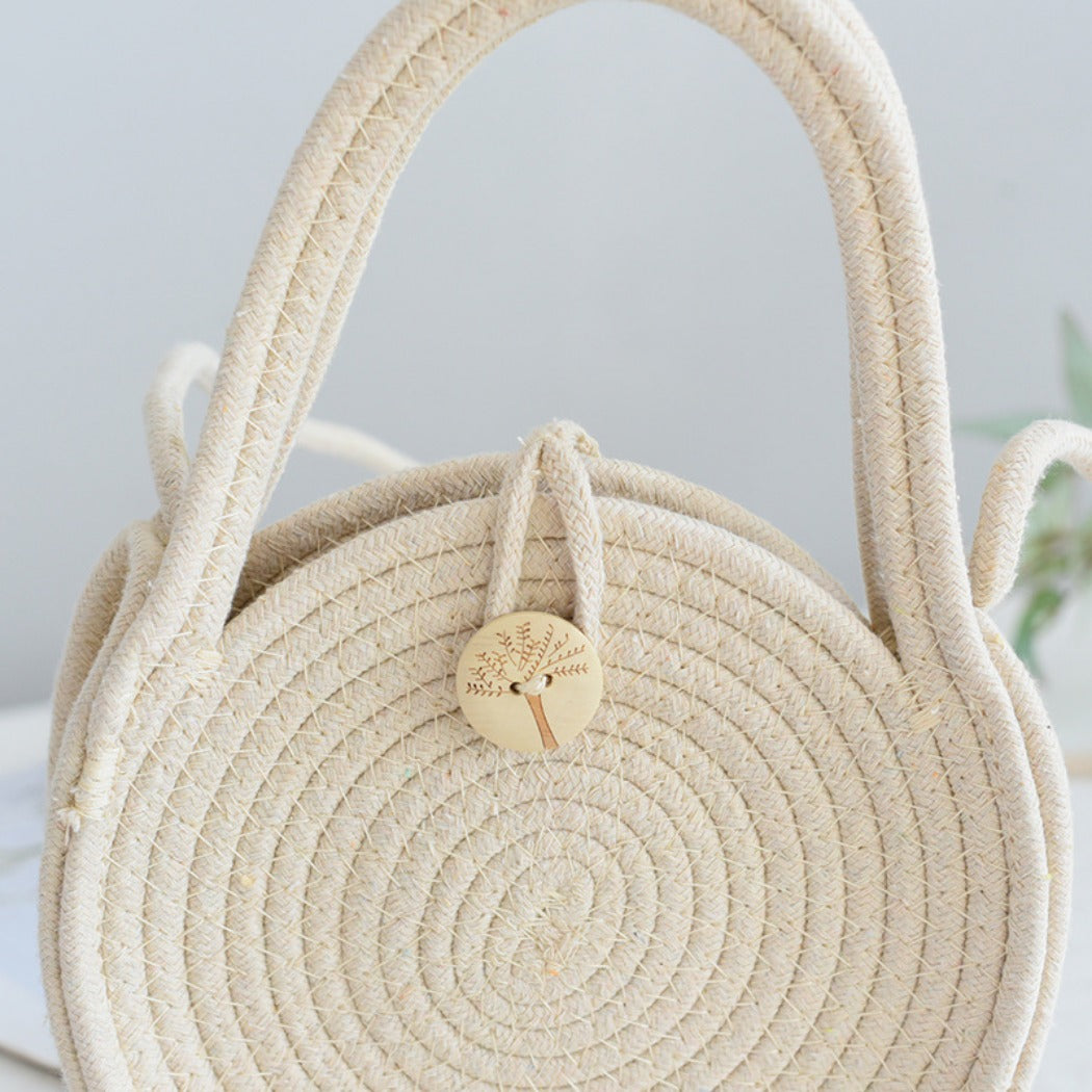 Cosbai - Boho Woven Tote Bag with Button Closure
