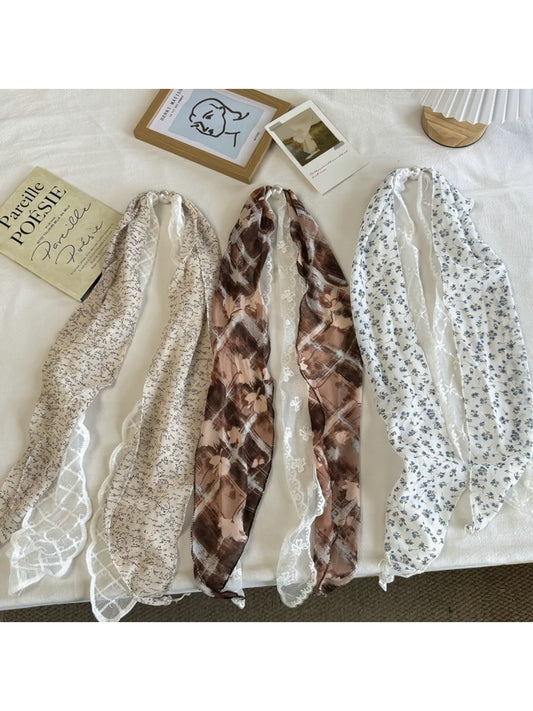 Scarvii - Fresh Floral Pattern Lace Scarf