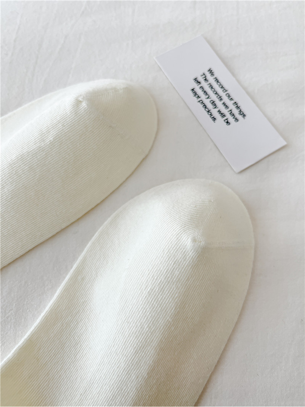 Close-up of the rounded toes and toe seams