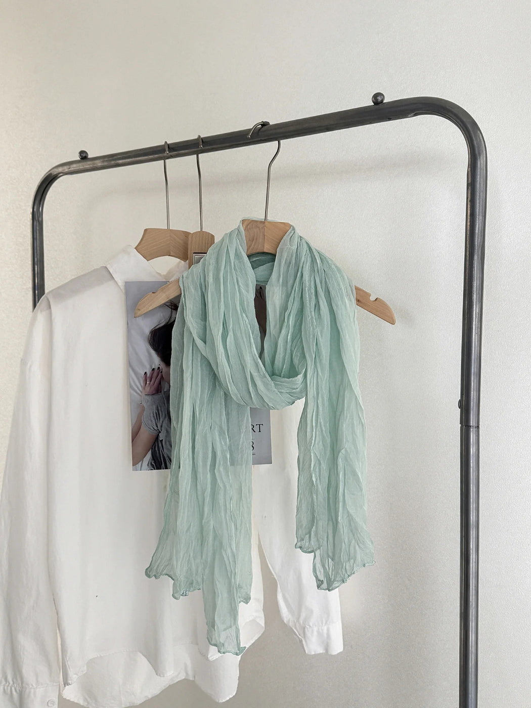 Scarvii - Crinkled Texture Sheer Scarf