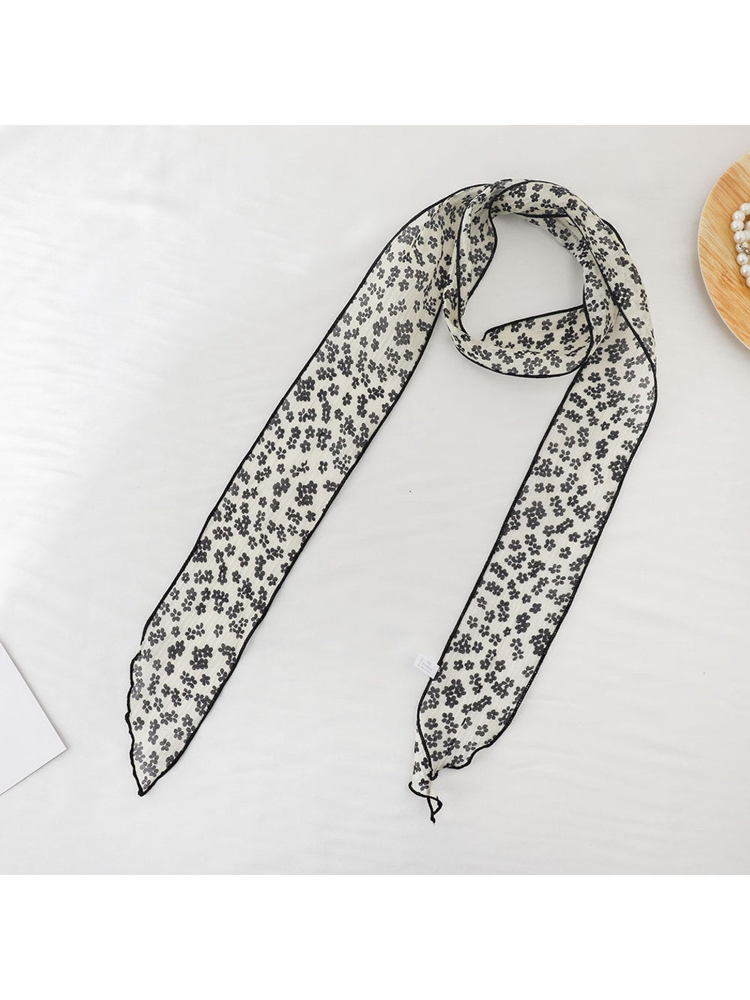 Scarvii - Floral Long Narrow Ribbon Scarf