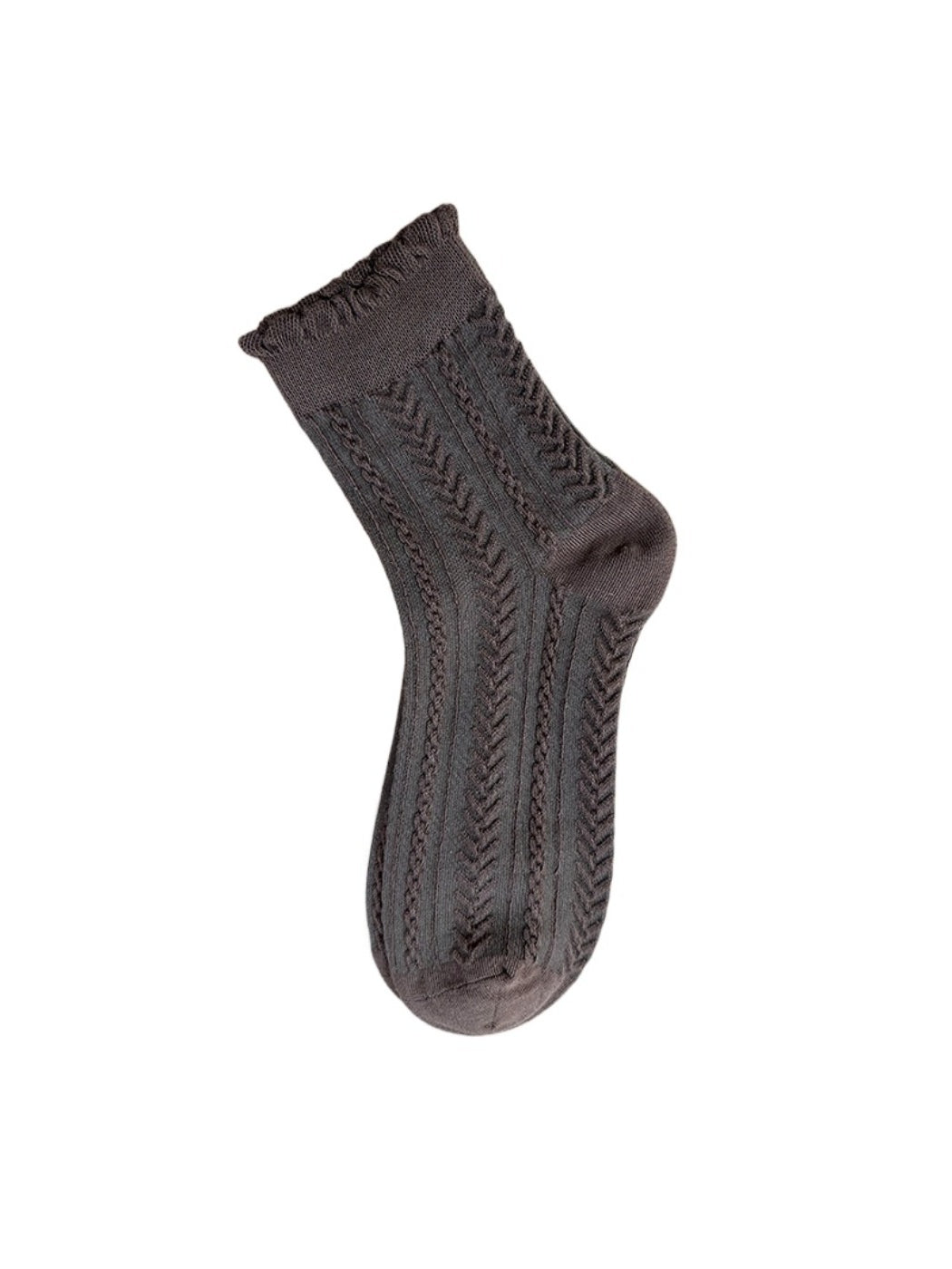 Rufia - Cartoon Bear Plaid Mid-Calf Socks