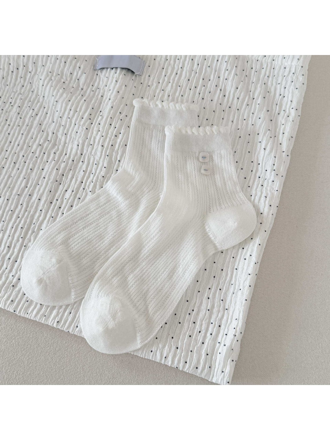 Rufia - White Decorative Bow Crew Socks