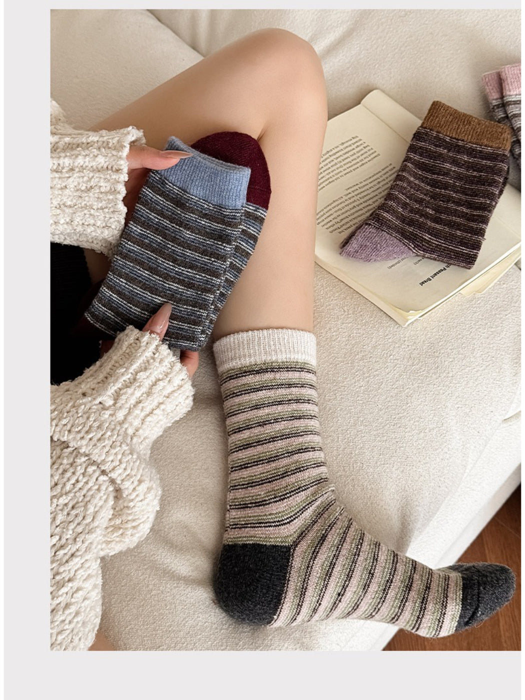 Rufia - Soft Blend Color-Line Crew Socks