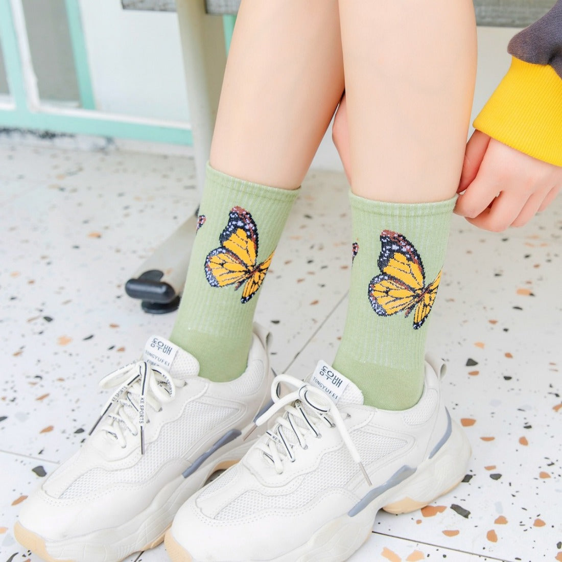 Rufia - Butterfly Print Colorful Socks
