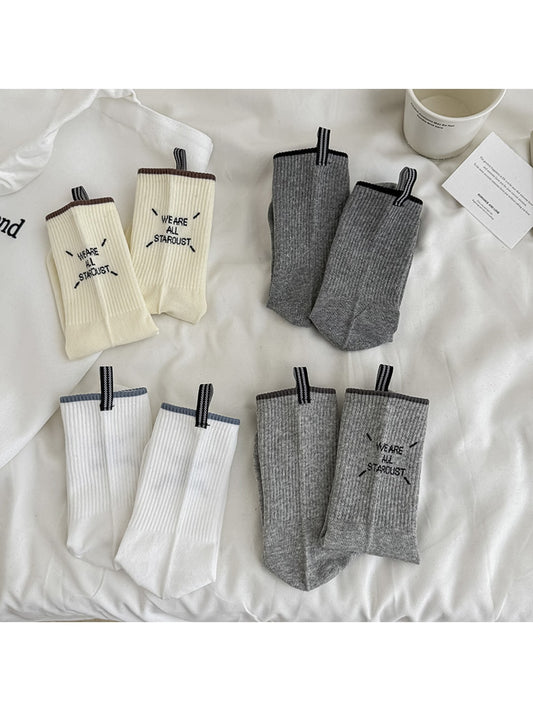Rufia - Light Color Ribbed Crew Socks