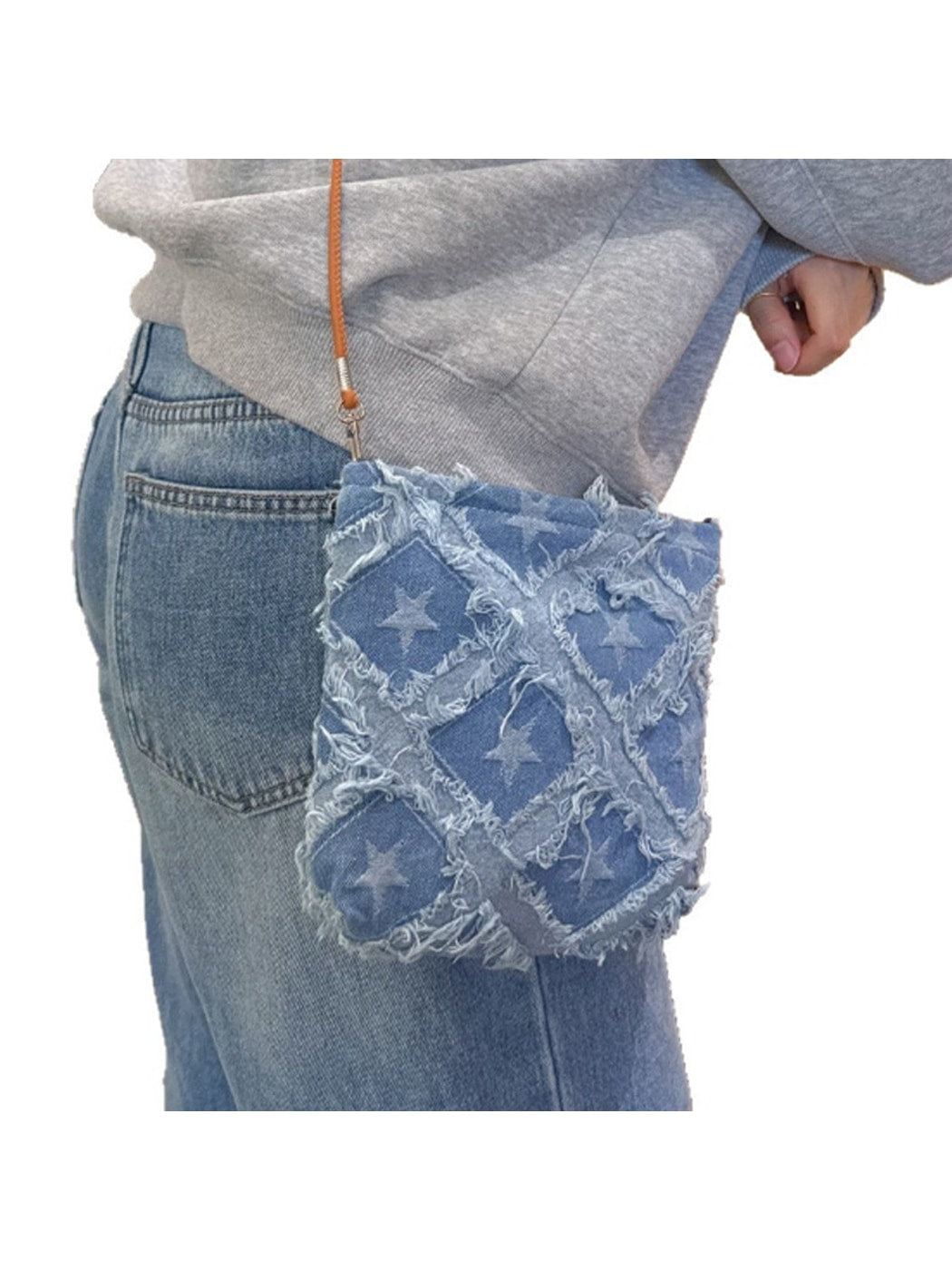 Cosbai - Star Patchwork Single-Strap Crossbody Bag