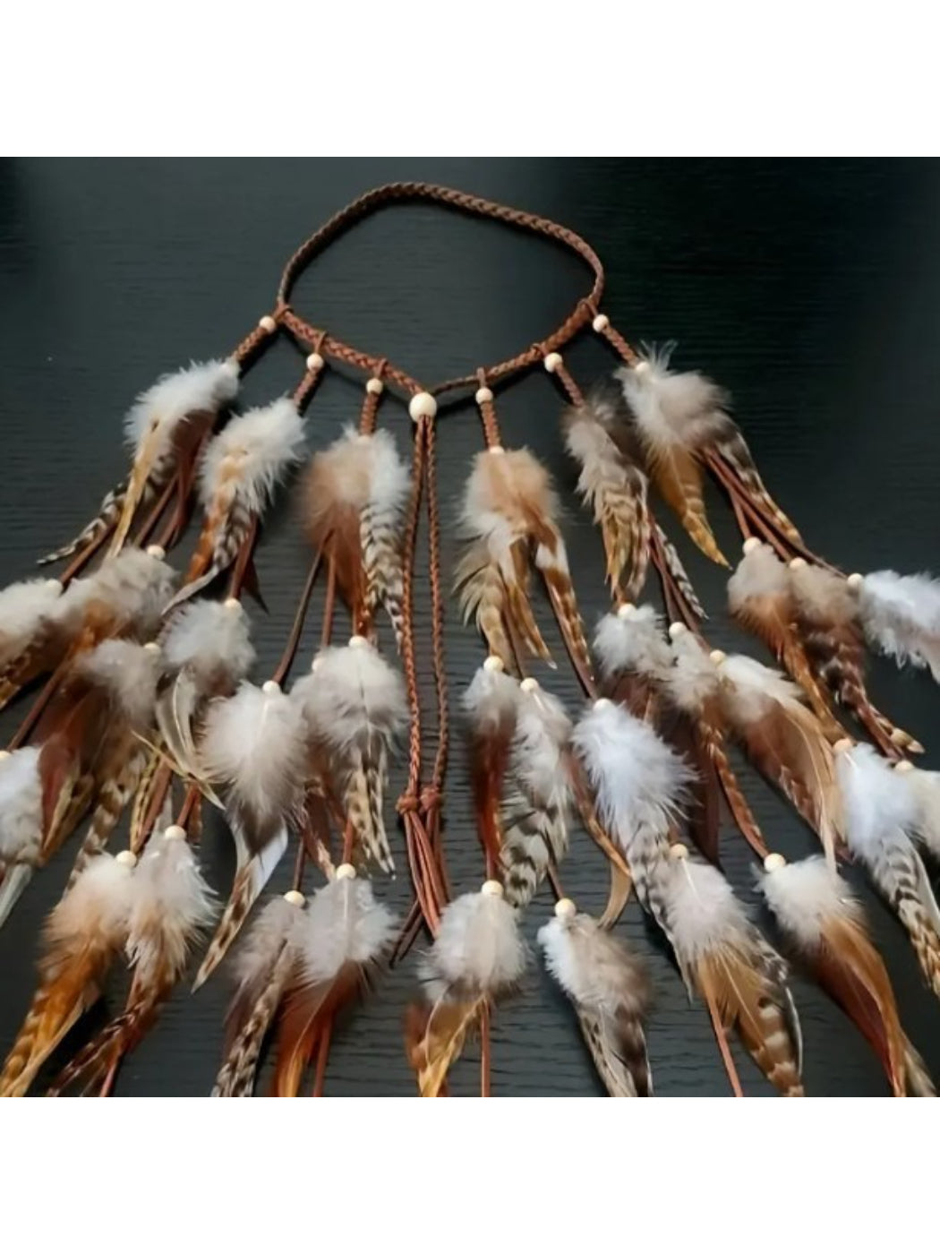 Hairish - Long Boho Feather Hair Garland