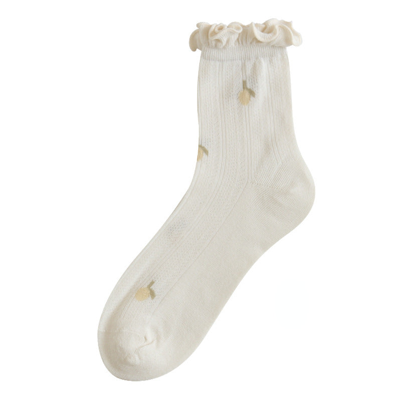 Rufia - Floral Print Ruffle Socks