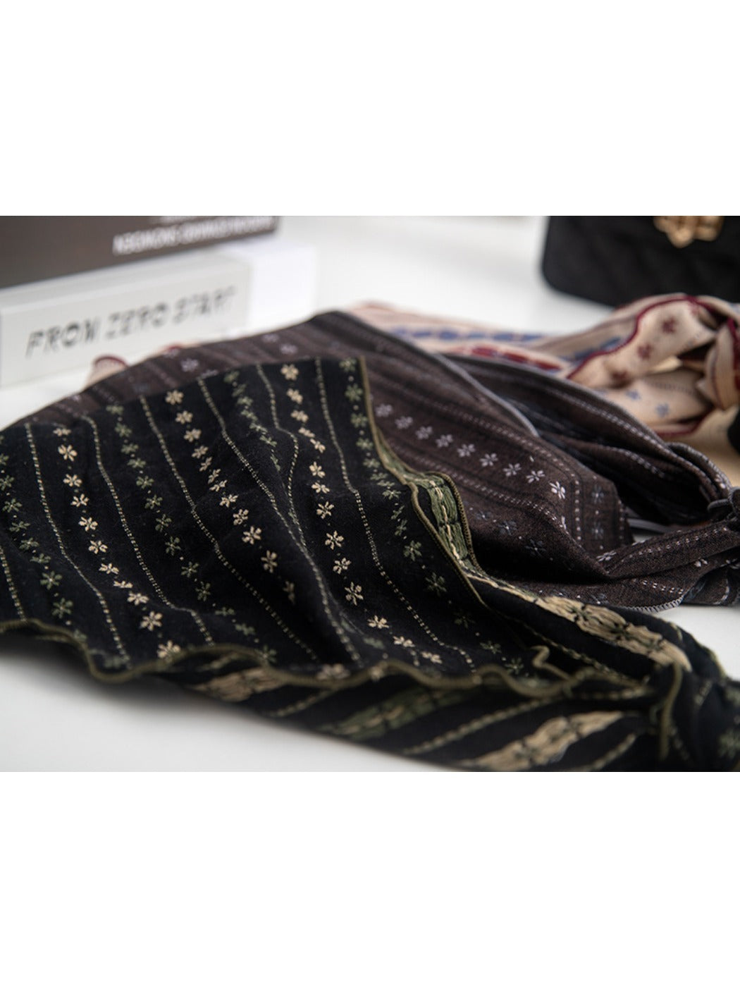 Scarvii - Vintage Embroidered Triangle Scarf