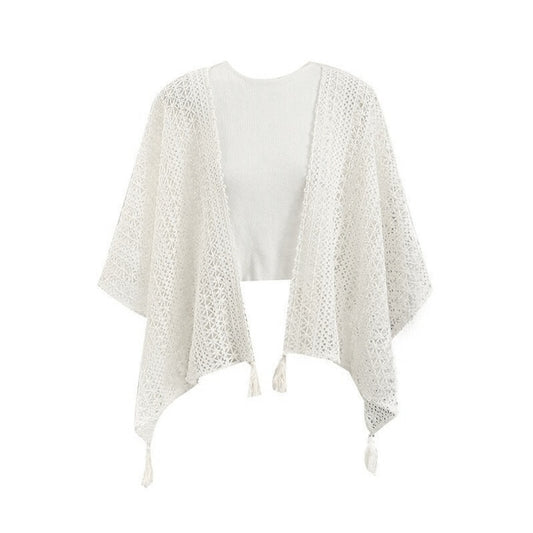 Crosa - Boho Lace Knit Cardigan Cover-Up