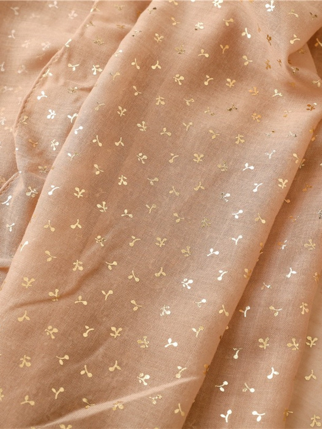 Scarvii - Tiny Gold Floral Print Scarf - Fresh & Elegant