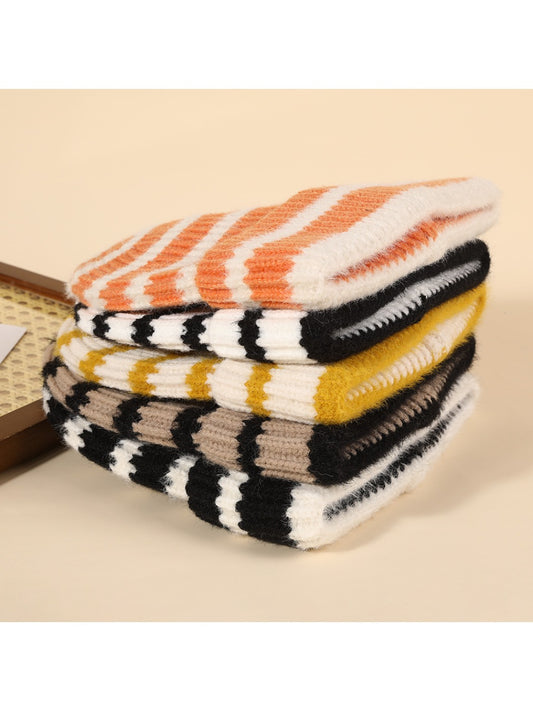 Haila - Women's Striped Color Block Beanie