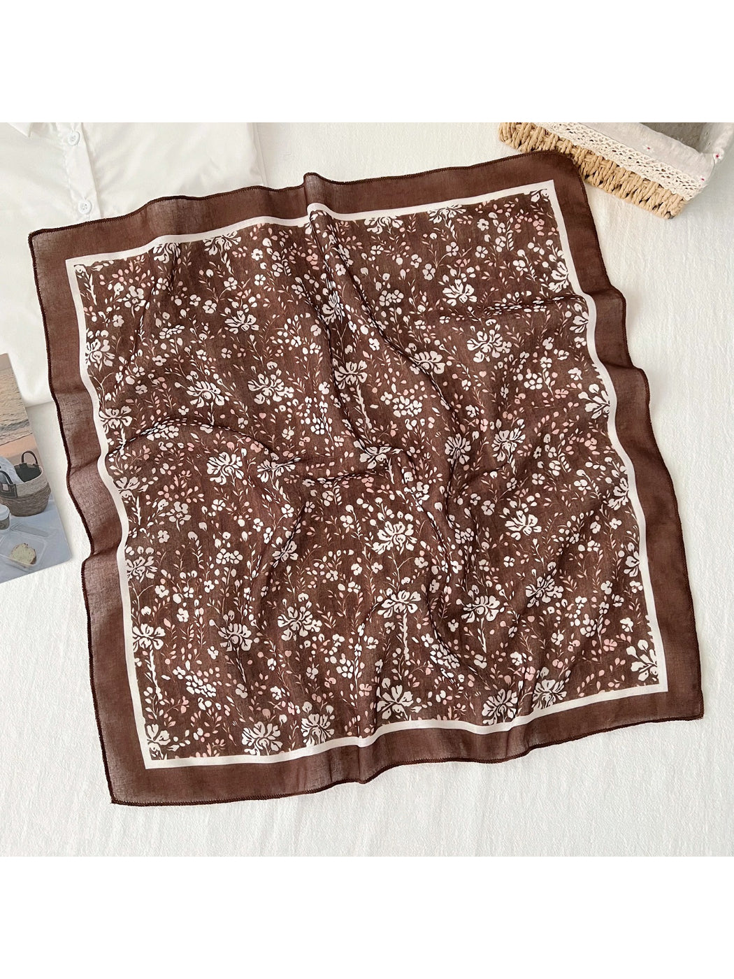 Scarvii Garden Floral Print Square Scarf