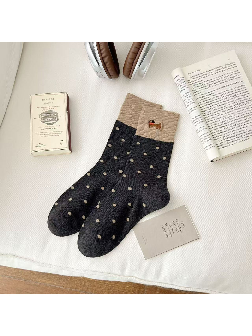 Rufia - Shiba Dot Patch Crew Socks