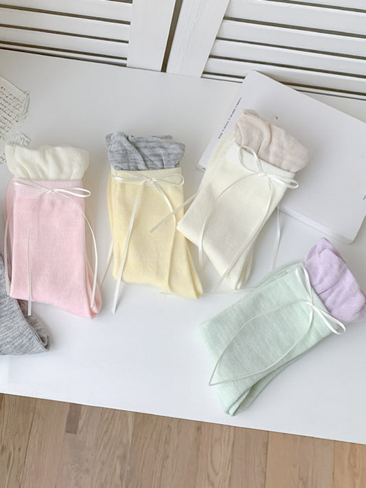 Rufia - Solid Cute Bow Quarter-Calf Socks – Sweet & Simple