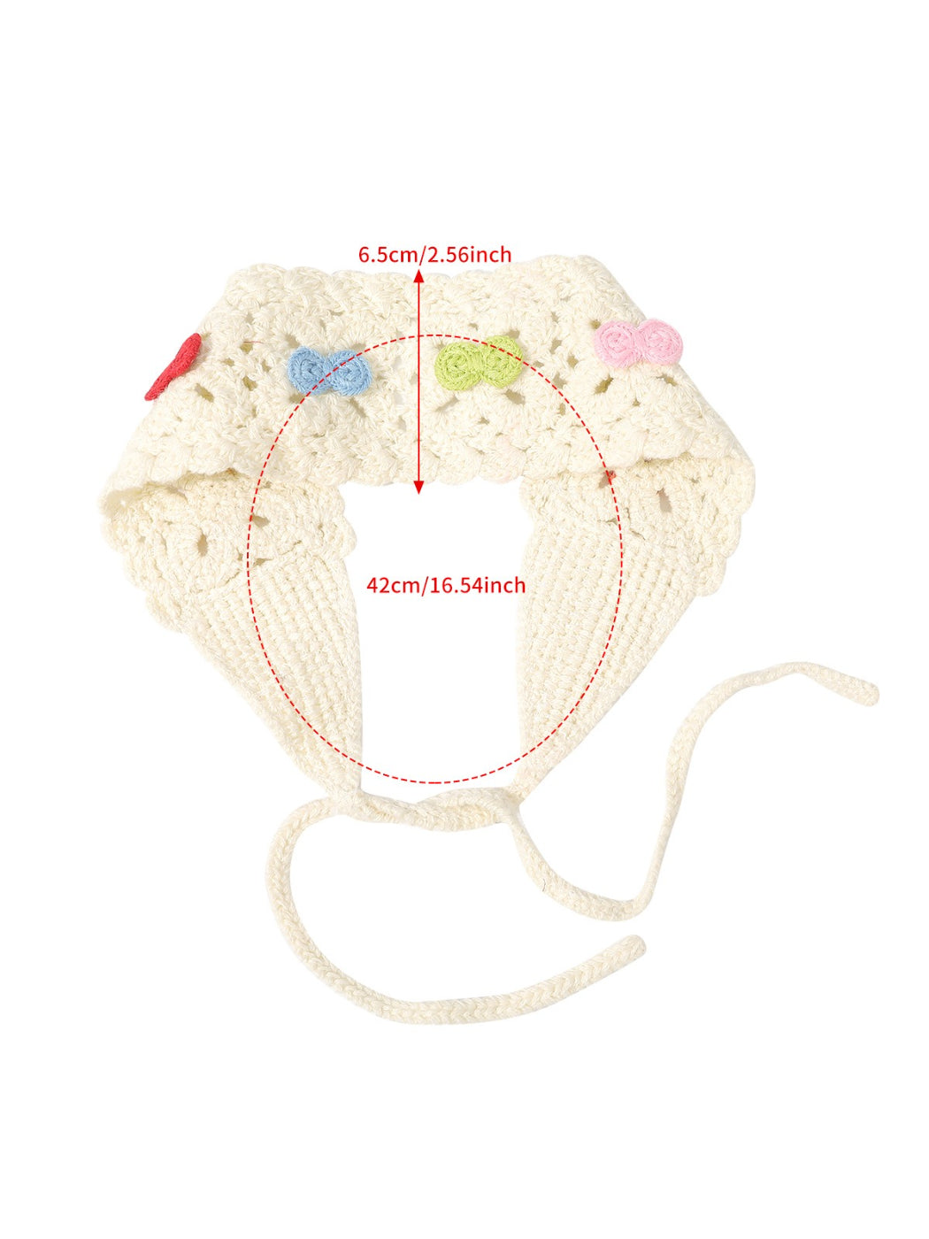 Scarvii Crochet Cherry Detail Tie Hair Scarf