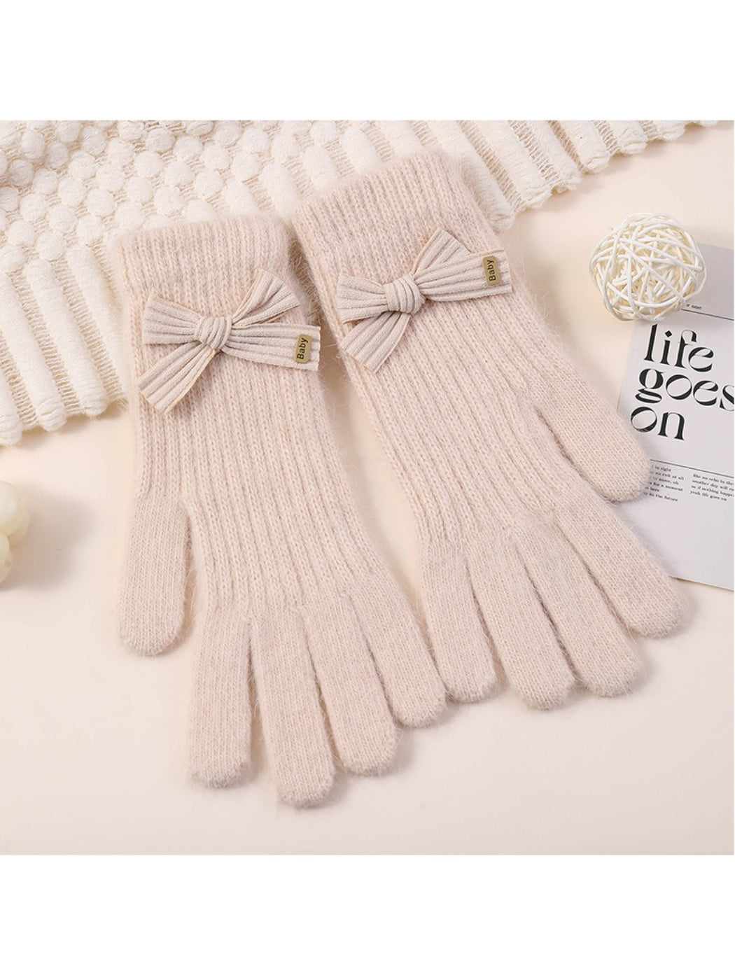 Gloving - Bow Detail Touchscreen Gloves
