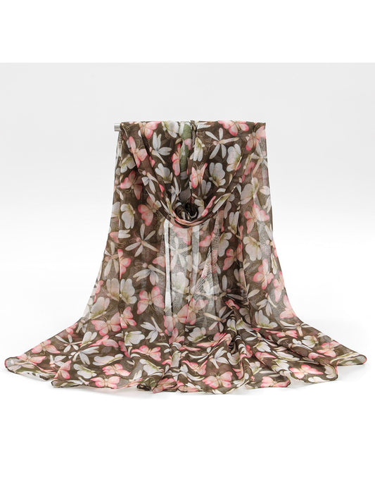 Scarvii - Dragonfly Butterfly Print Christmas Scarf