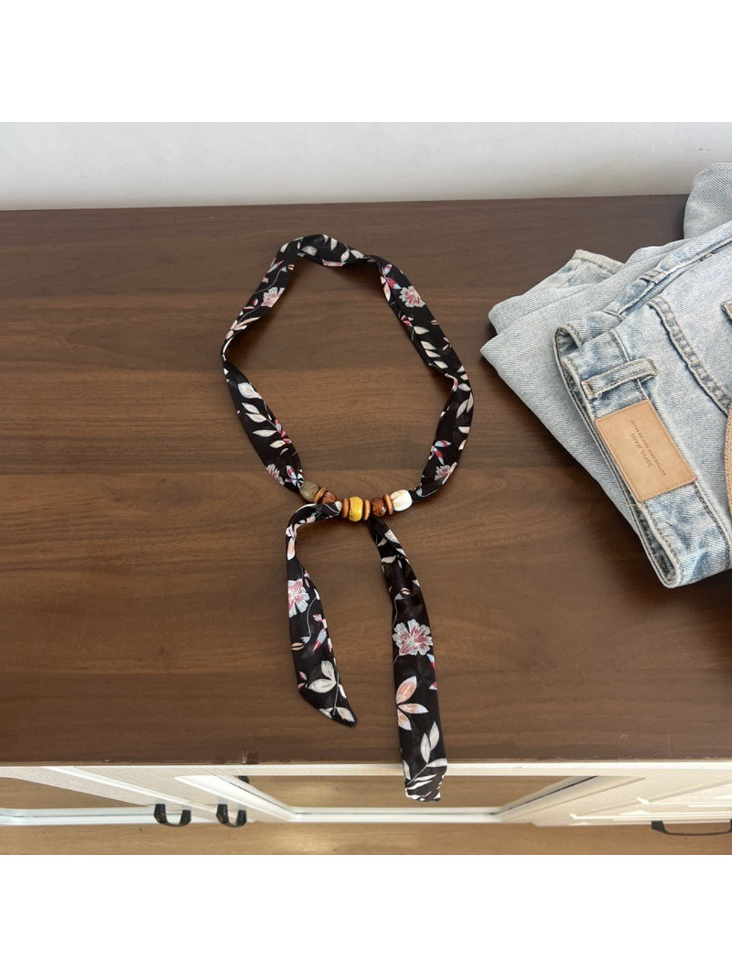 Scarvii Decorative Beaded Skinny Scarf
