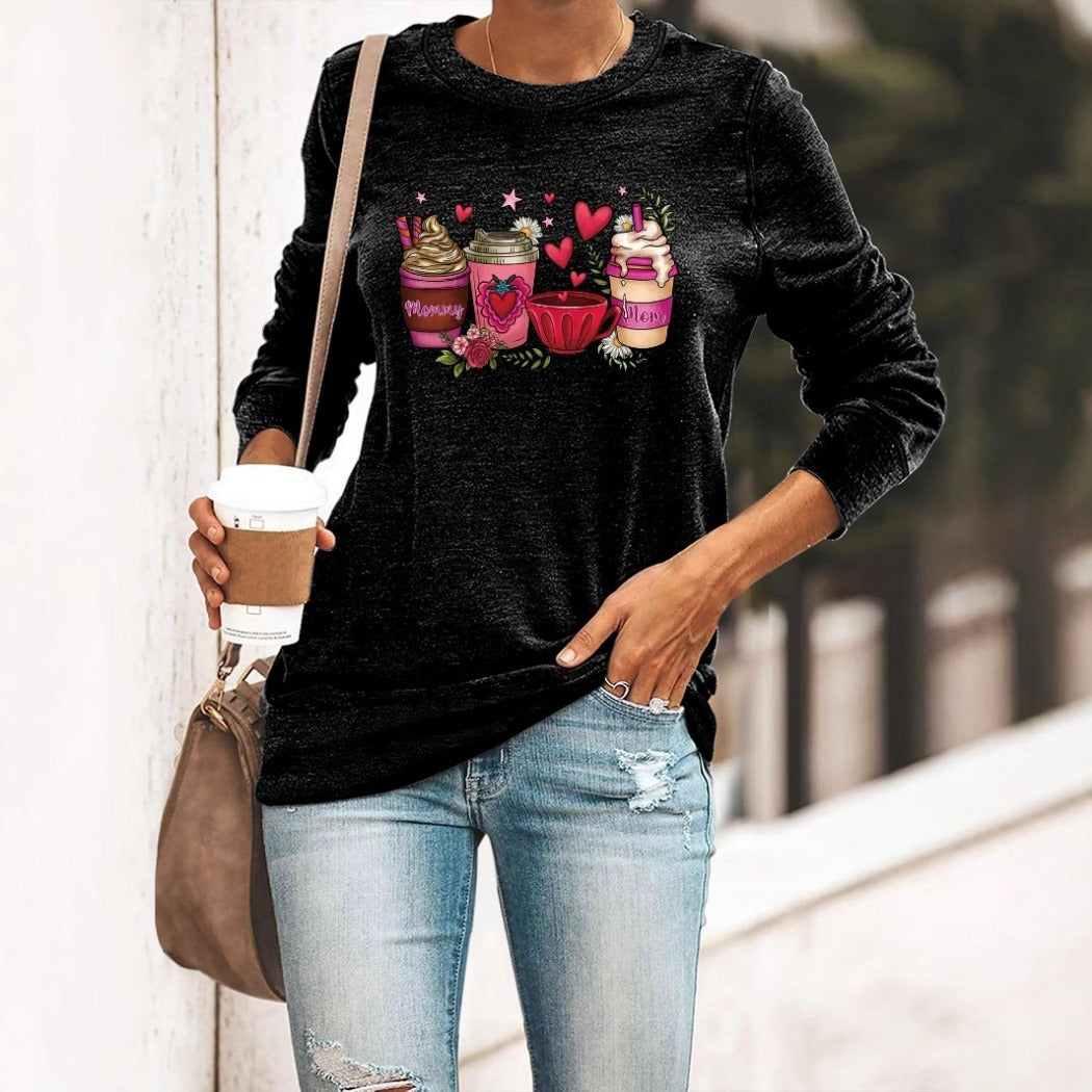 Teesher - Pink Milk Tea Print Tee - Casual Chic