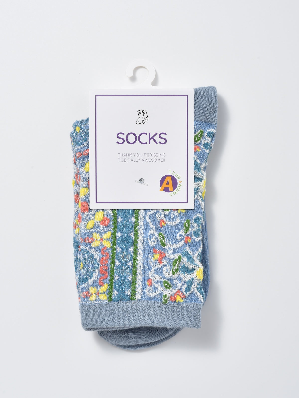 Rufia - Boho Tapestry Embroidery Crew Socks