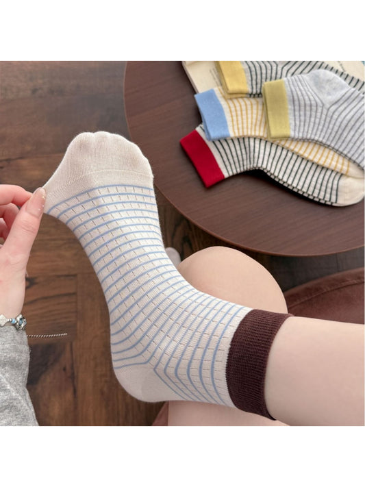 Rufia Mesh Stripe Color Block No Show Socks color options