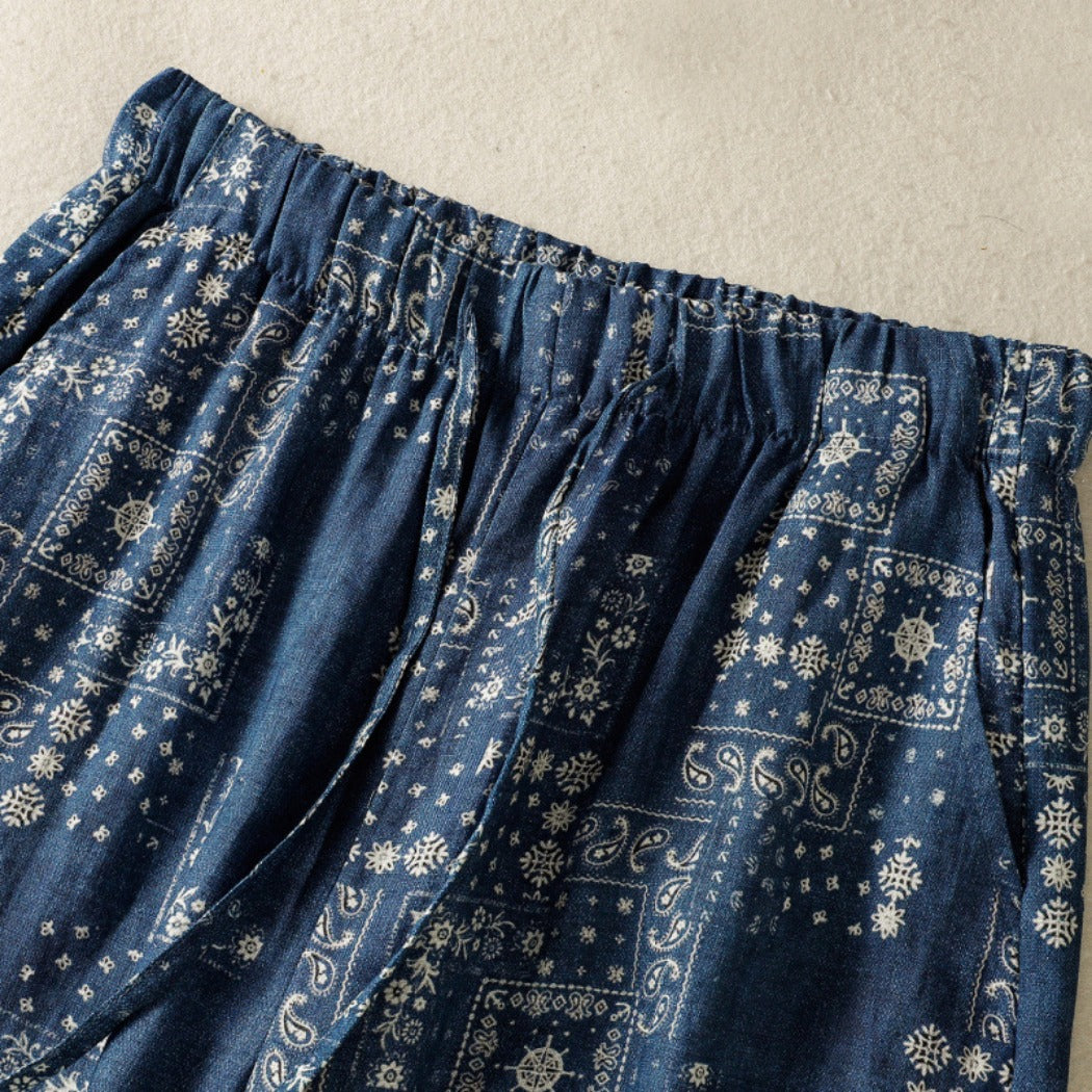 Shea - Boho Print Wide-Leg Pants - Flowy &Soft