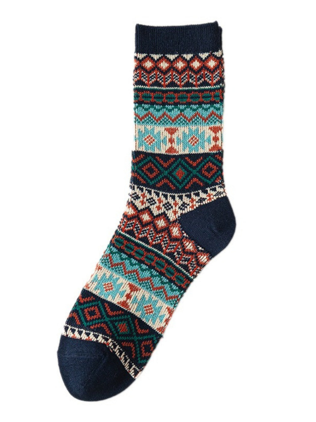 Rufia - Boho Retro Mid-Calf Winter Socks for Girls