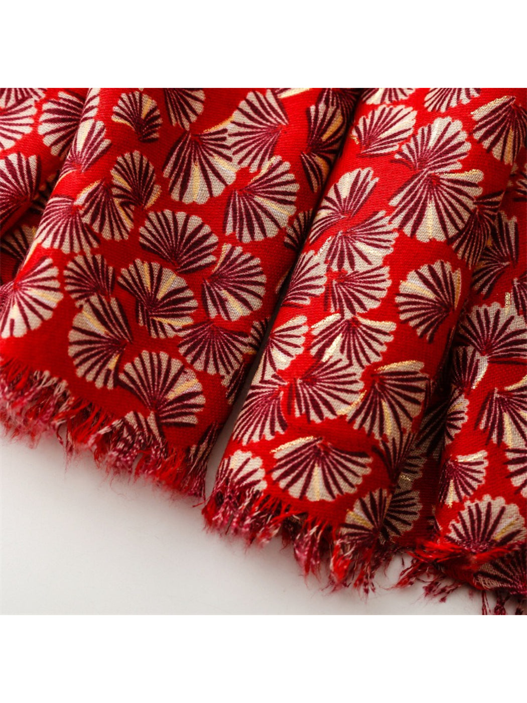 Scarvii - Lightweight Allover Leaf Print Scarf