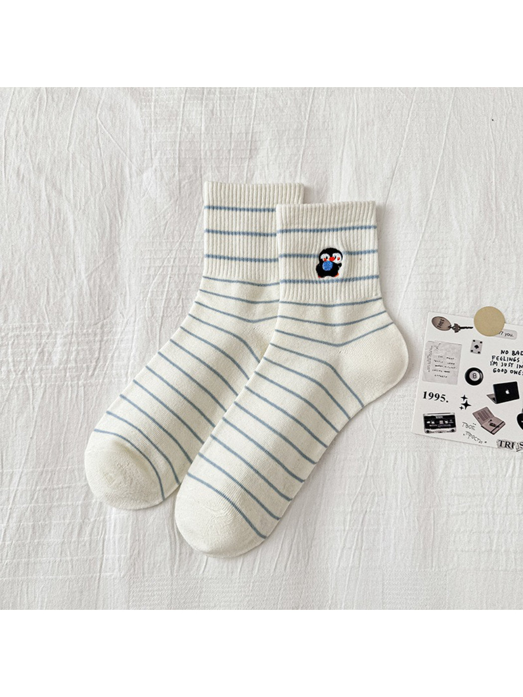 Rufia - Tiny Character Stripe Crew Socks