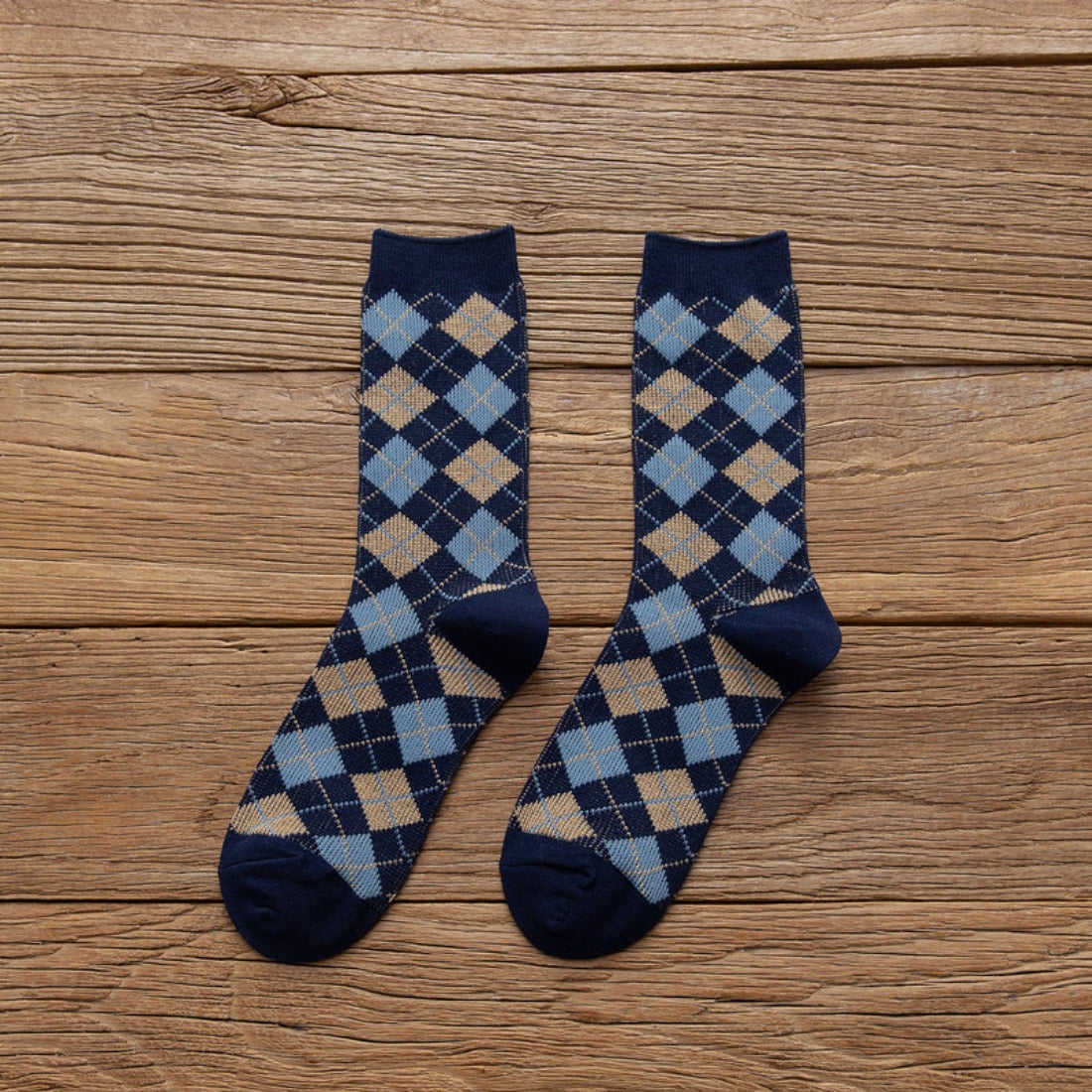 Rufia - Argyle Pattern Mid-Calf Socks