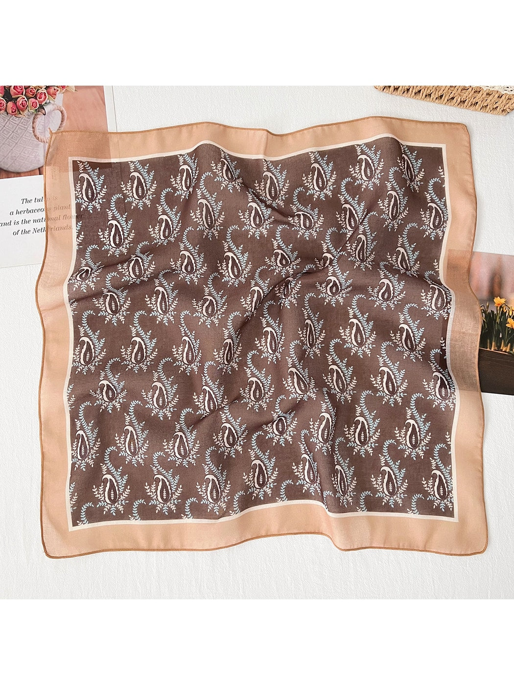 Scarvii - Decorative Paisley Motif Square Scarf