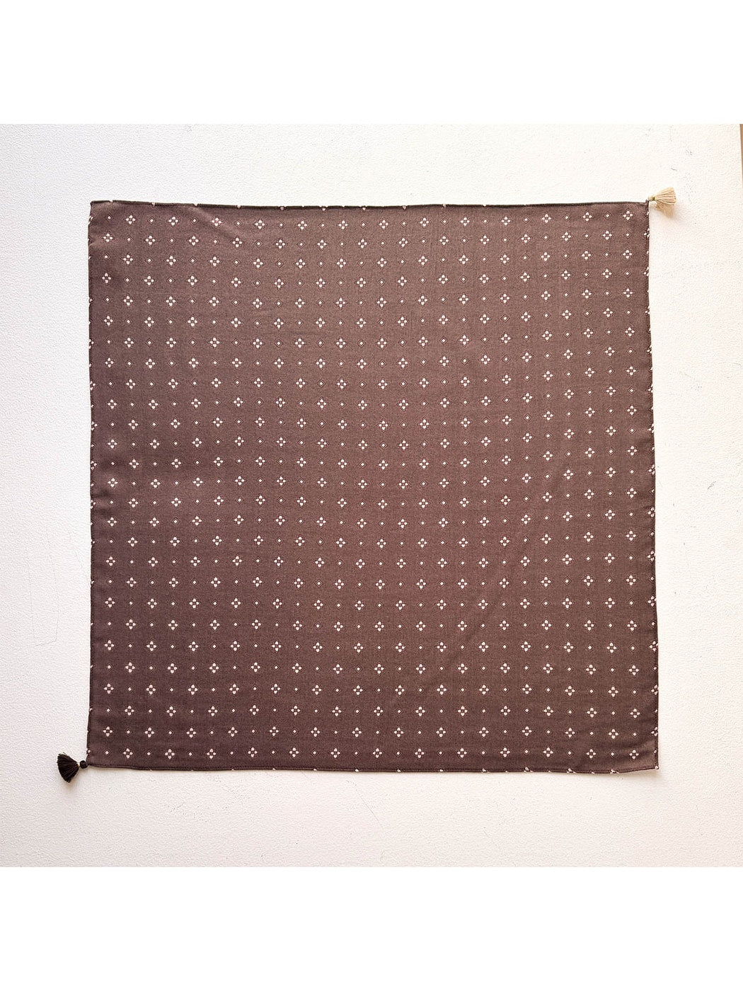 Scarvii - Tassel Corner Geometric Pattern Square Scarf